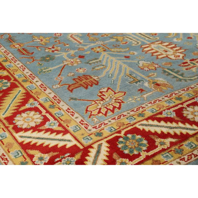 Light Blue Heriz Serapi Oriental Area Rug Handmade Wool Carpet - 8'10" x 11'11"