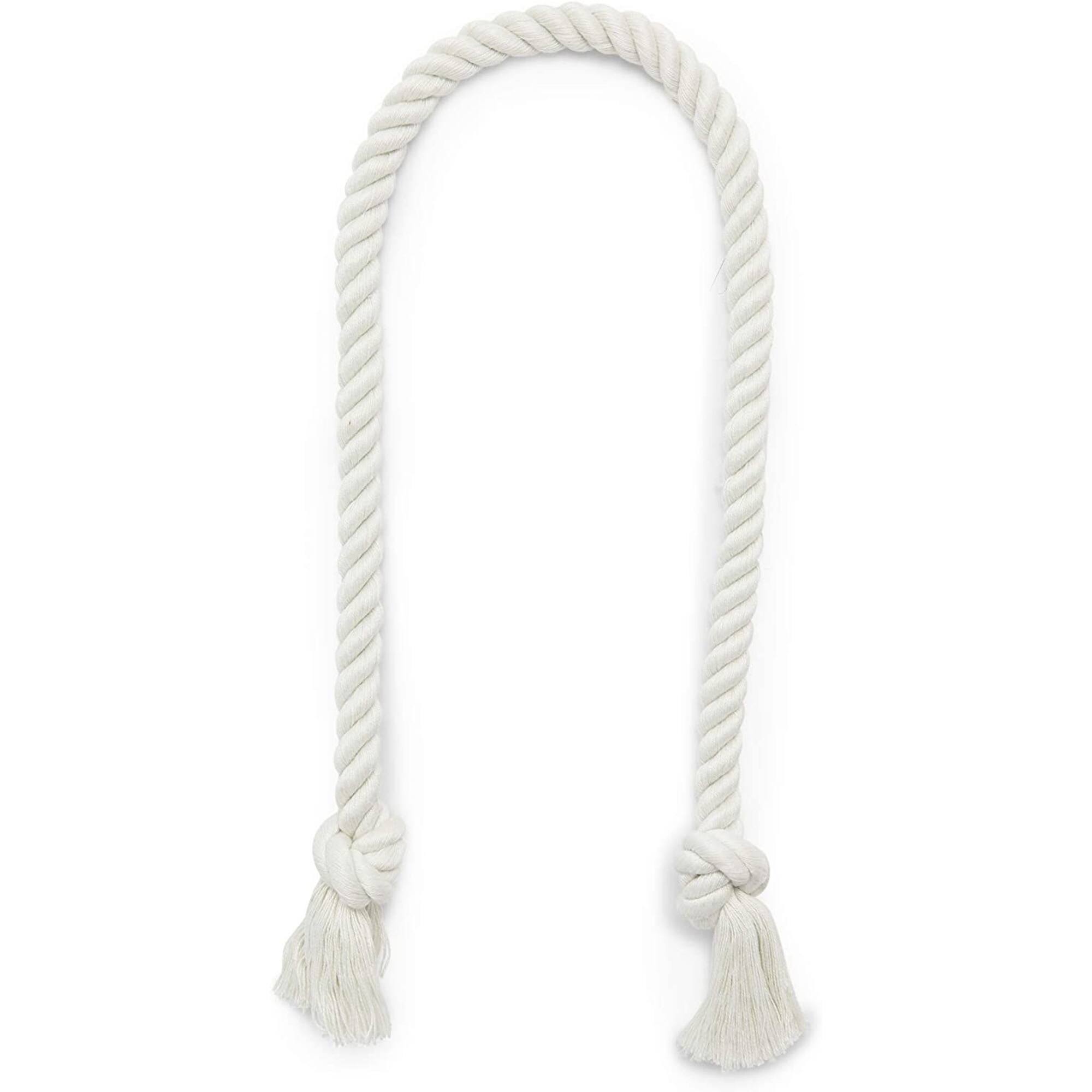 Juvale White Rope Curtain Tiebacks, Holdbacks for Drapes (29 in, 2