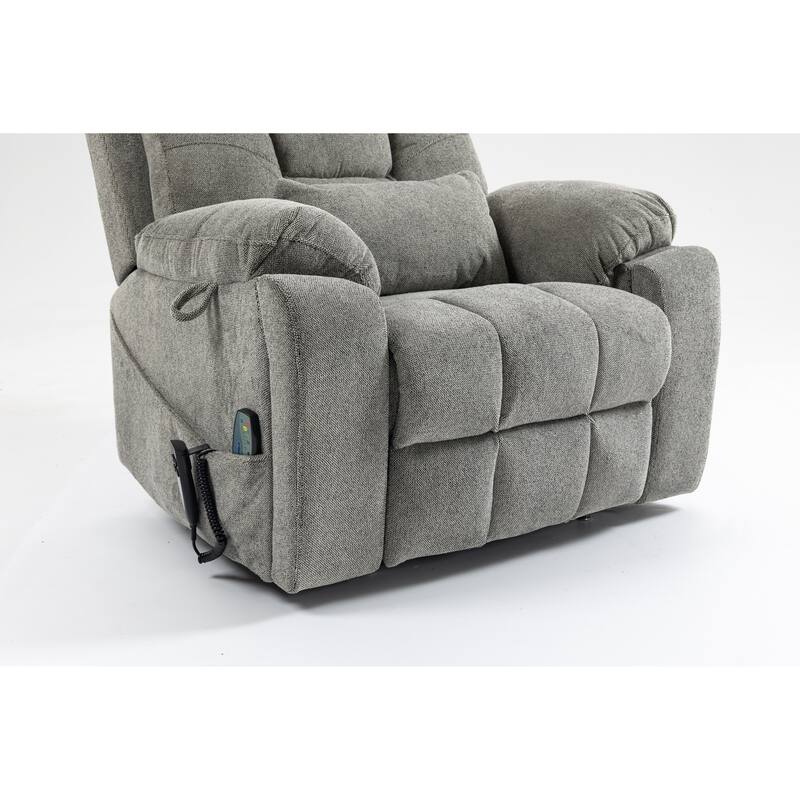 Dual OKIN Motor Power Lift Recliner Chair, Electric Sofa with Heat & Massage, Heavy-Duty Recliner Chair with 2 Cup Holders