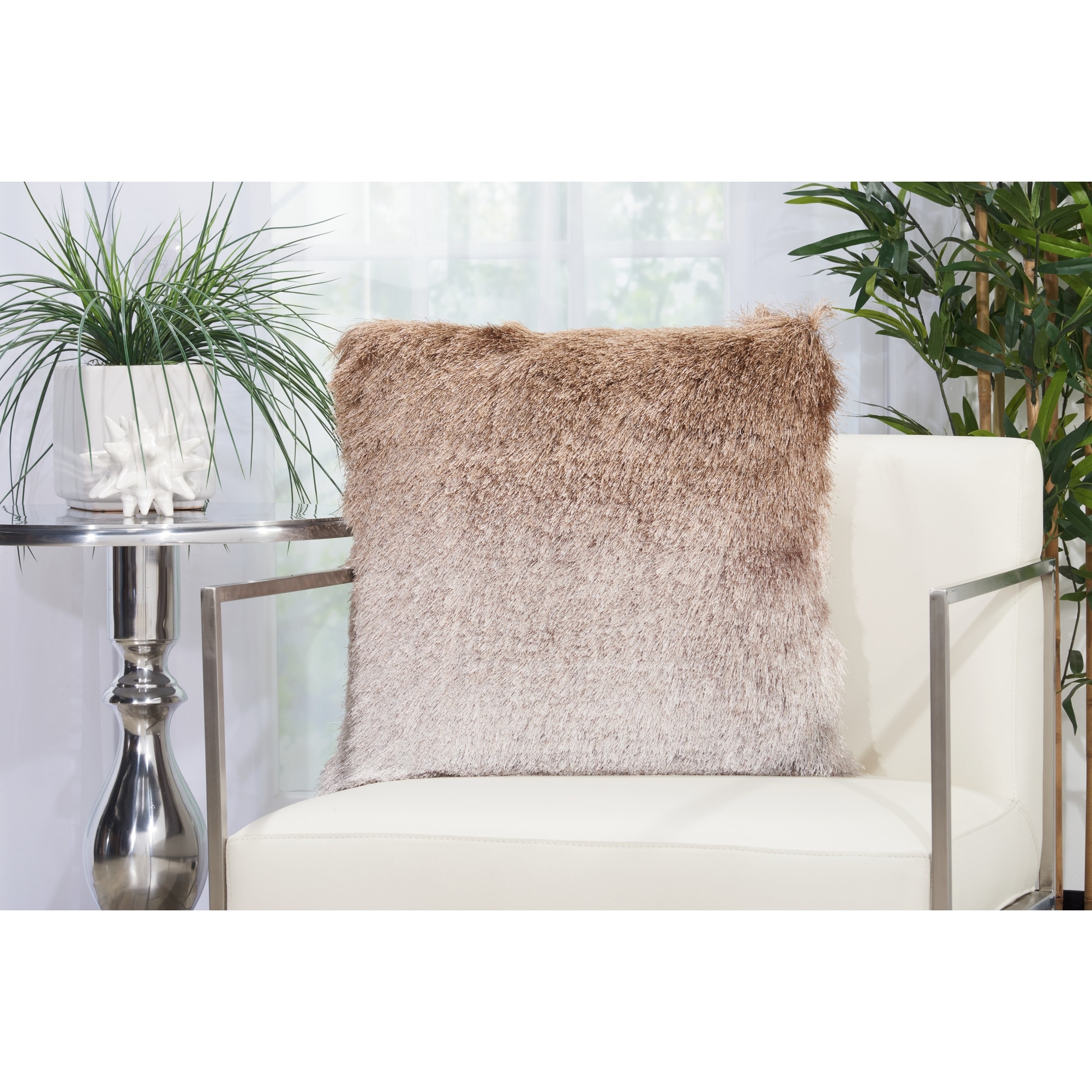 Mina Victory Illusion Ombre Shag Throw Pillow by Nourison