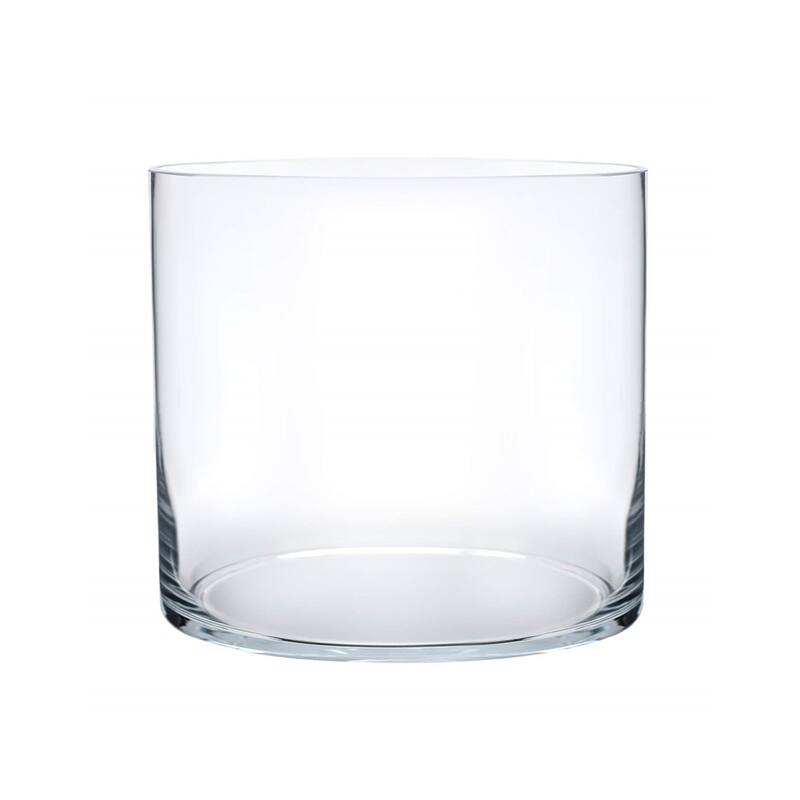 Enova Home Cylinder Shape Clear Flower Glass Vase For Home Garden Decoration - 5.0" W x 5.0" H