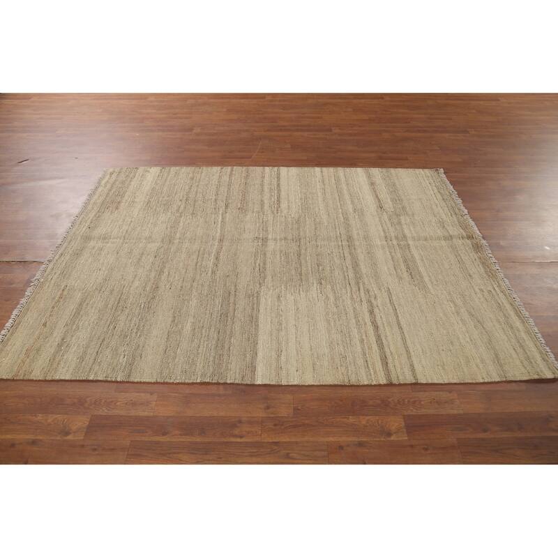 Kilim Persian Vintage Area Rug Flatweave Wool Carpet - 4'11"x 6'7"