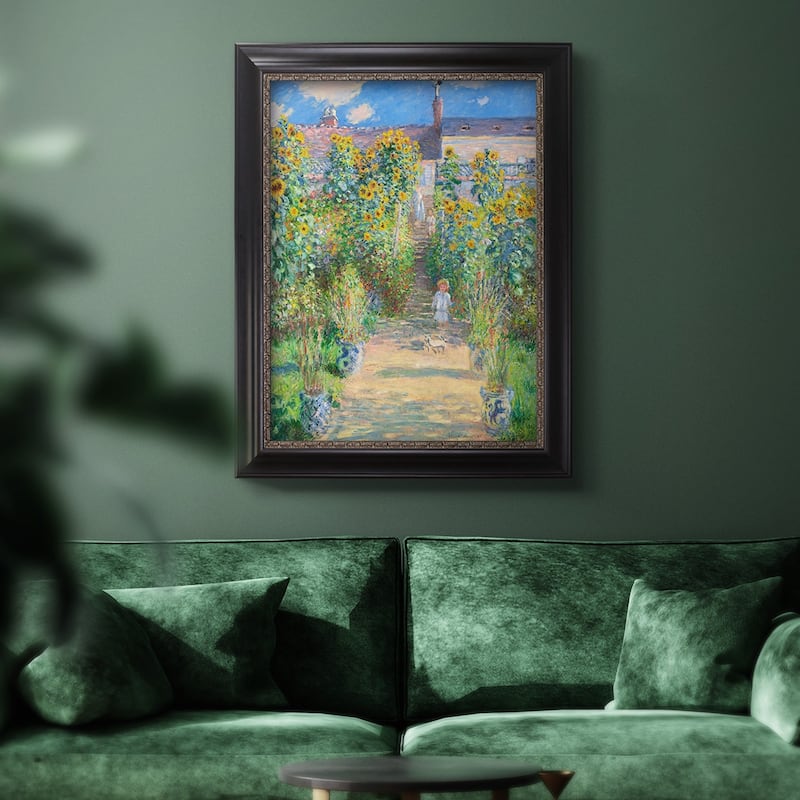The Artist's Garden at Vetheuil  Premium Framed Canvas- Ready to Hang