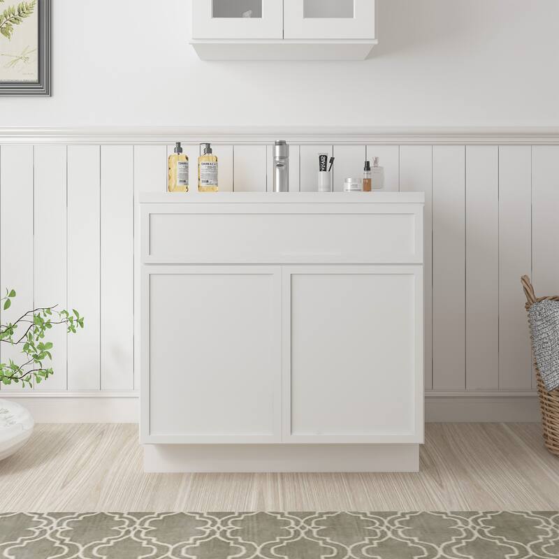 Vanity Art 30" Freestanding Single Base Storage Cabinet with Soft Close Doors - White
