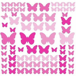 Pink Flutter Butterflies Peel and Stick Wall Decals - Overstock - 19967122