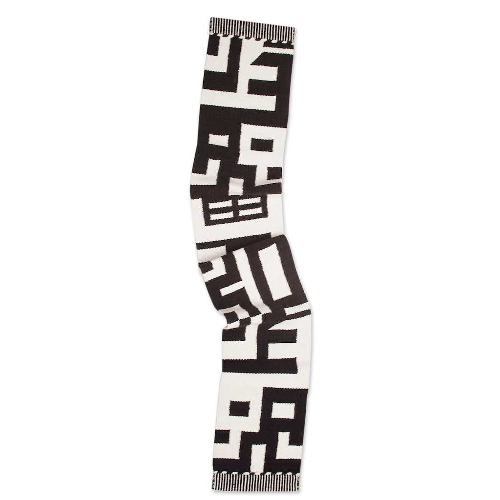 Novica Handmade Abstract Forms Wool Table Runner
