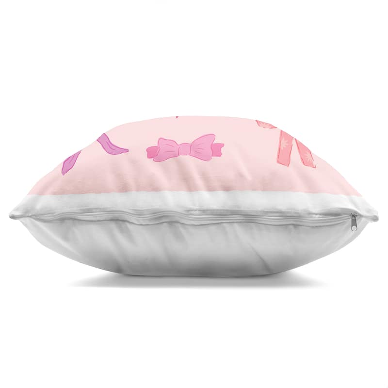 Stupell Stylish Fashion Bows on Pink Decorative Printed Throw Pillow Design by Sazerelli Designs