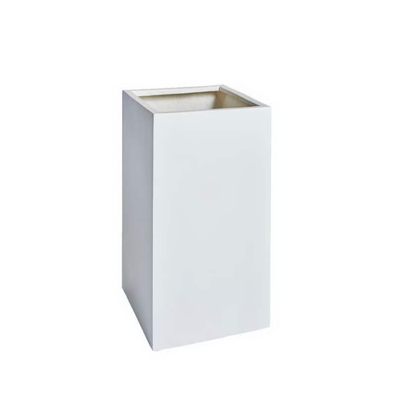Fremont 10"W x 10"D x 19.7"H Fiberstone Square Tall Planter - 10" x 19.7" - White