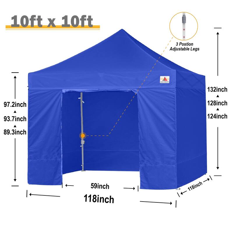 ABCCANOPY Commercial Instant Shade Metal Pop-Up Canopy - 10ftx10ft