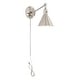 preview thumbnail 2 of 2, Morgan 1 Light Polished Nickel Wall Mount - 7'' W x 11'' H x 17'' D