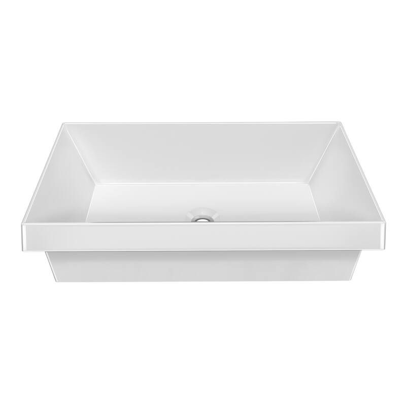 Whitehaus B-AGS60 23-5/8" Rectangular Vitreous China Semi-Recessed