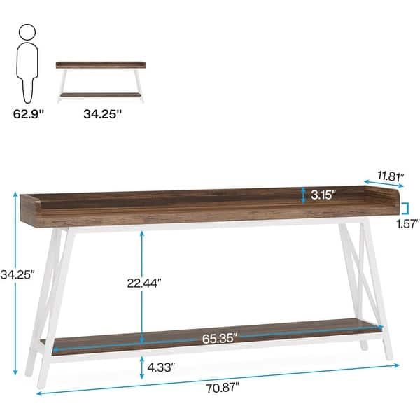 70.9 inch Extra Long Console Table Behind Sofa Couch, Narrow Entryway ...