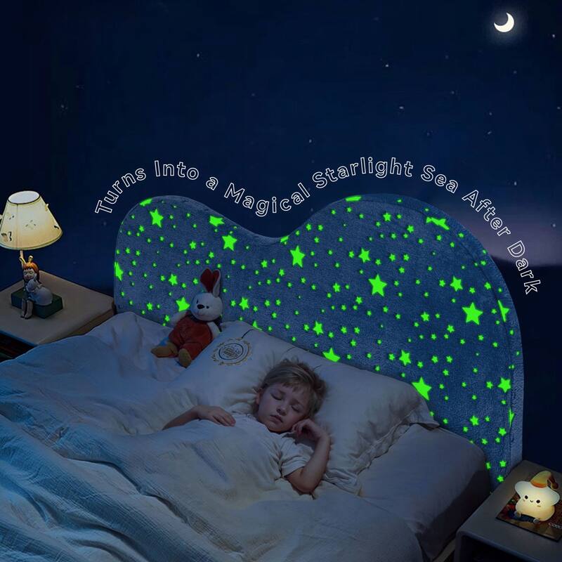 WOWMAX Fluorescent Starry Sky Bedside Pillow, 2 In 1 Embedded Design, Machine Washable, Suitable For Gift Giving