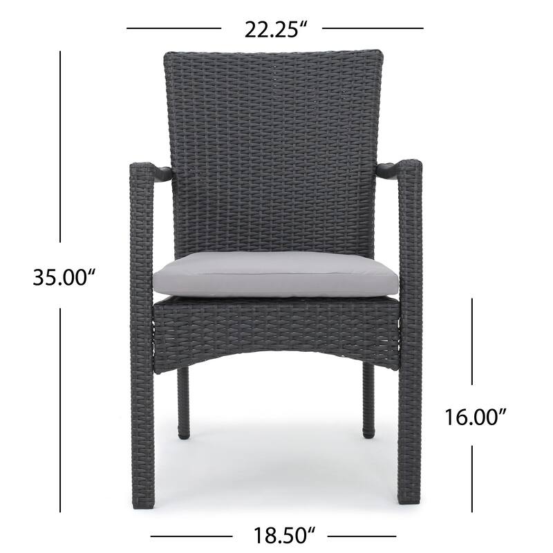 Palmers Outdoor 5-piece Wicker Dining Set with Cushions by Christopher Knight Home