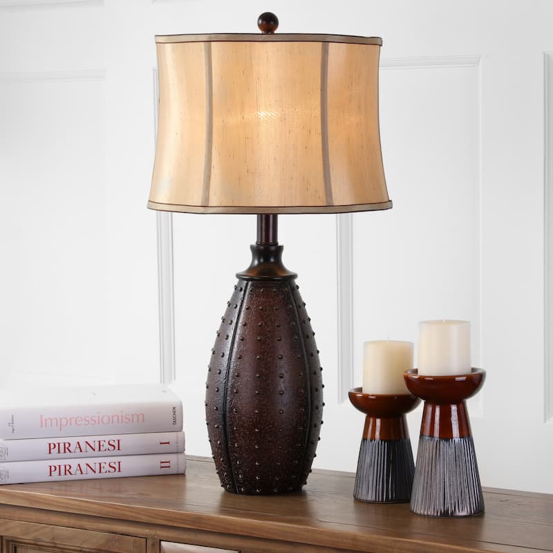 SAFAVIEH Lighting 28 - inch Traditions Brown Table Lamp (Set of 2). - 14"x14"x28.5"