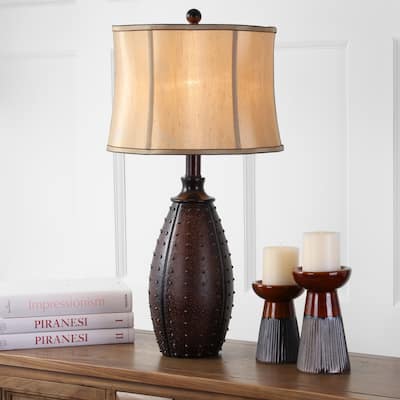 SAFAVIEH Lighting 28 - inch Traditions Brown Table Lamp (Set of 2). - 14"x14"x28.5"