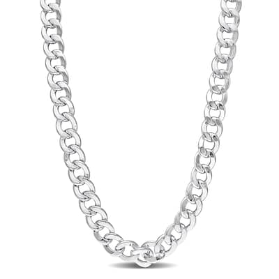 Miadora Sterling Silver Curb Link Necklace