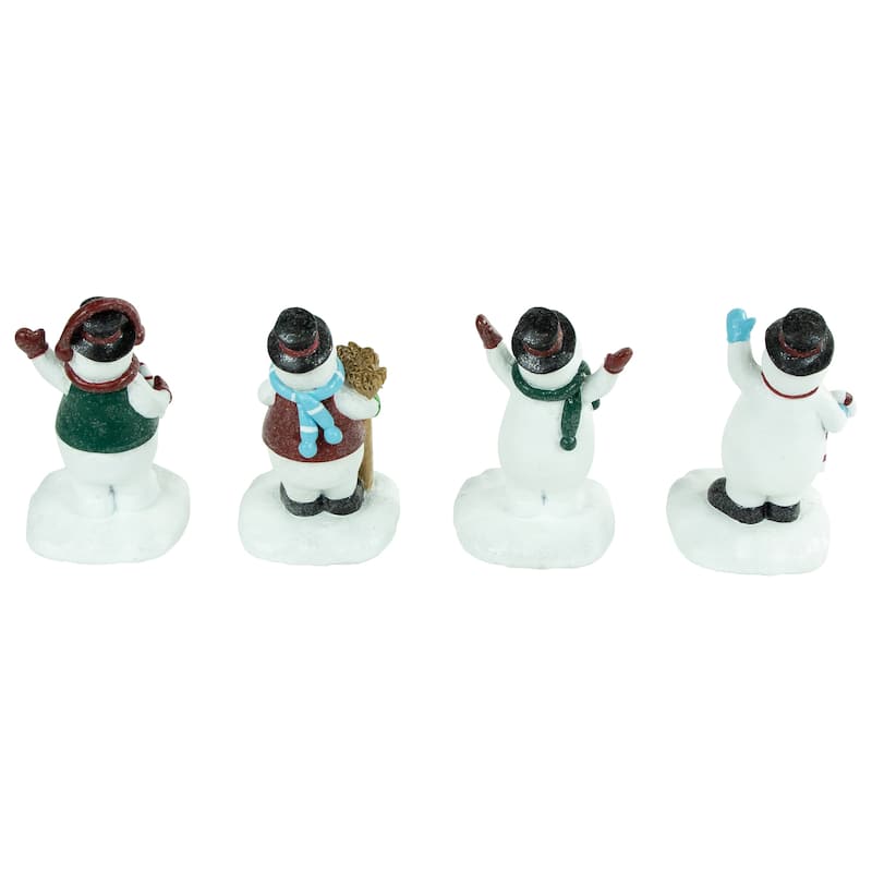 Set of 4 Glittered Snowman Christmas Stocking Holders 7"