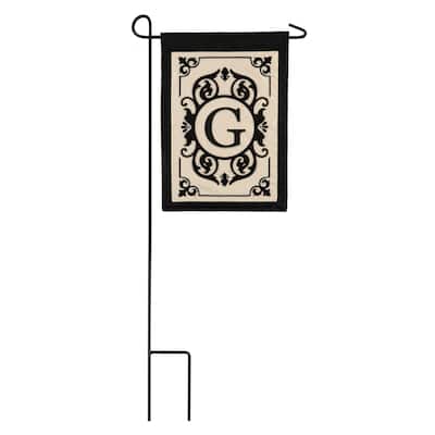 12.5 in. x 18 in. Cambridge Monogram Garden Applique Flag Letter G