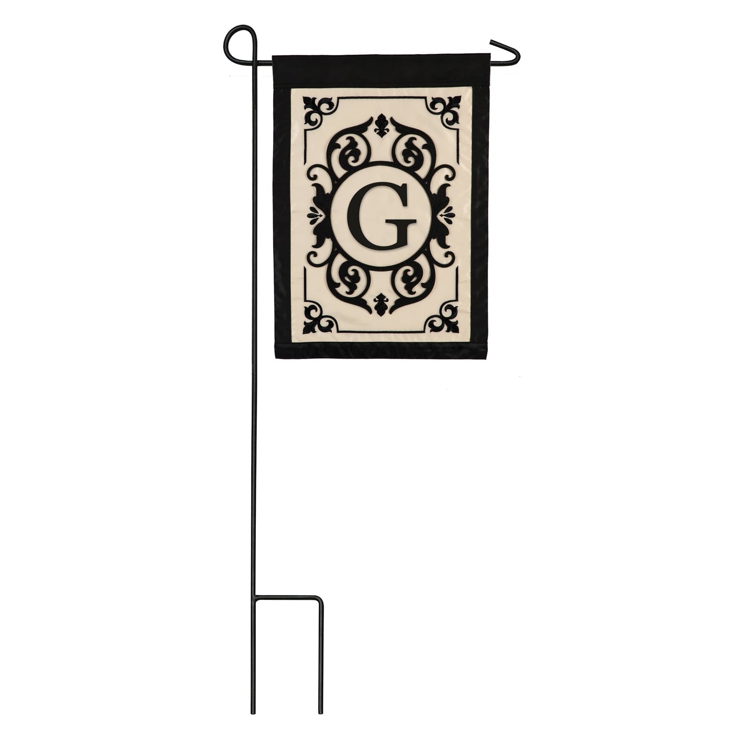 12.5 in. x 18 in. Cambridge Monogram Garden Applique Flag Letter G