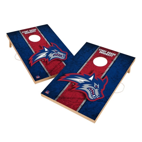 slide 2 of 5, Vintage Stony Brook SUNY Seawolves Regulation 2x4 Cornhole Set