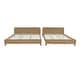preview thumbnail 87 of 103, Rustic Pine Wood Bed Frame Low-Profile Platform Bed with Panel Headboard Solid Wood Slat Support and Extra Wide Thickened Legs