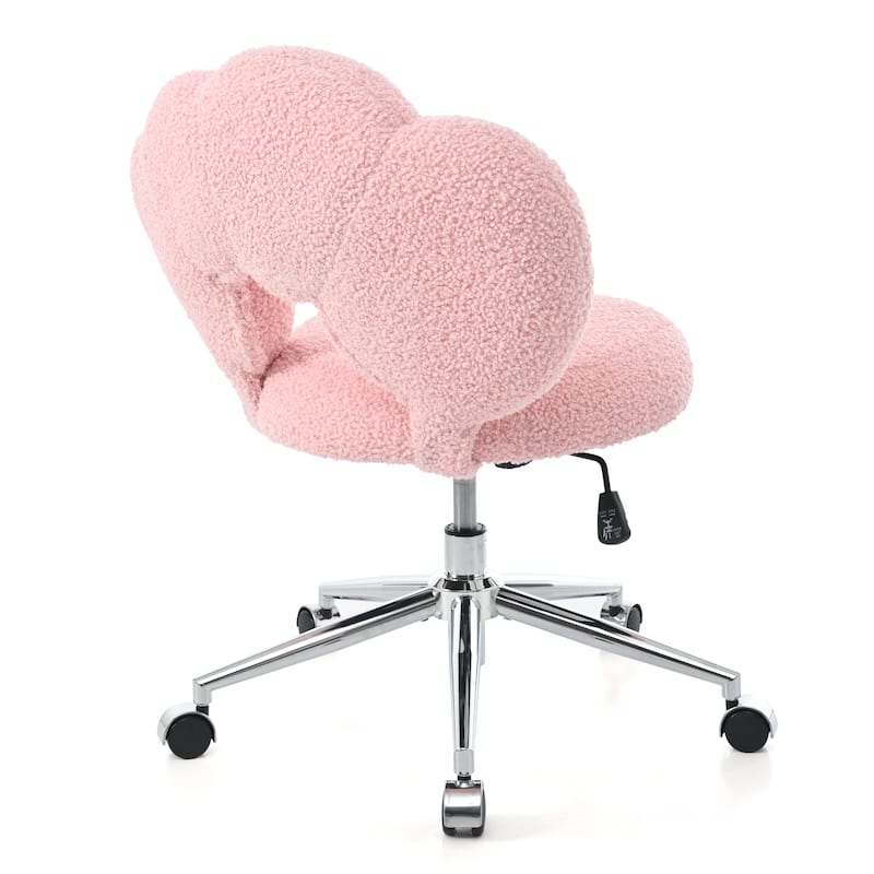 360°Swivel Height Adjustable,Swivel Chair,Teddy Fabric,Home Office Chair - 25.20 x 24.60 x 31.30
