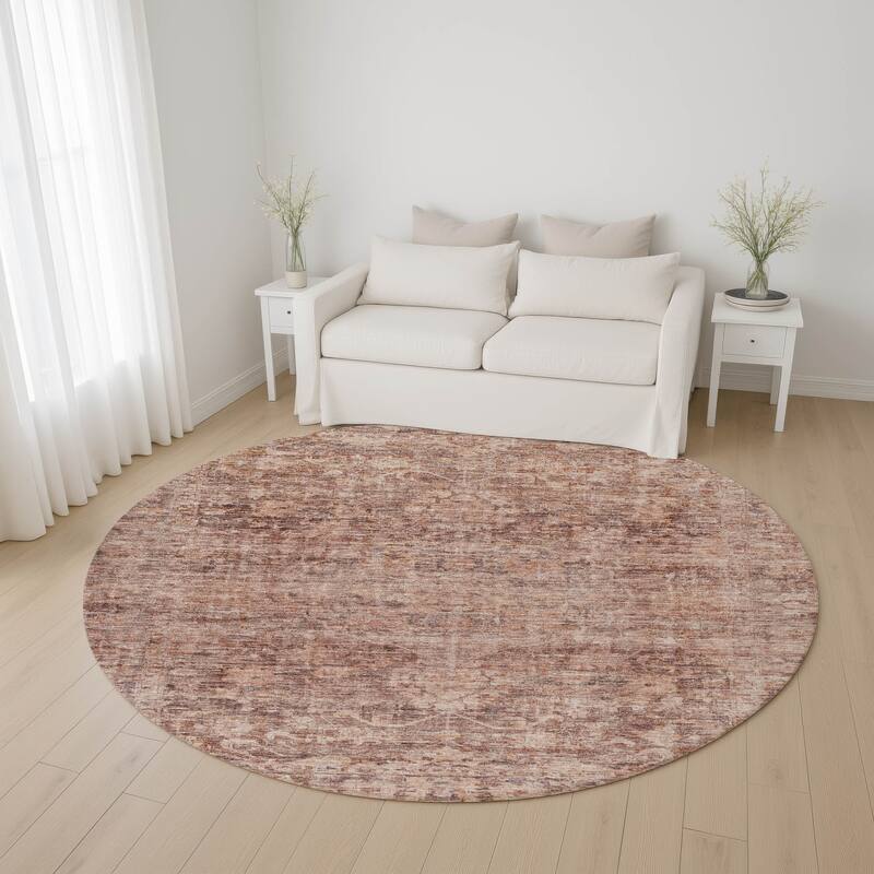 Premium Washable Super Soft Vintage Traditional Mayfield Rug - Paprika - 8' x 8'