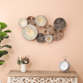 Distressed Brown and Gold Metal Wall Art