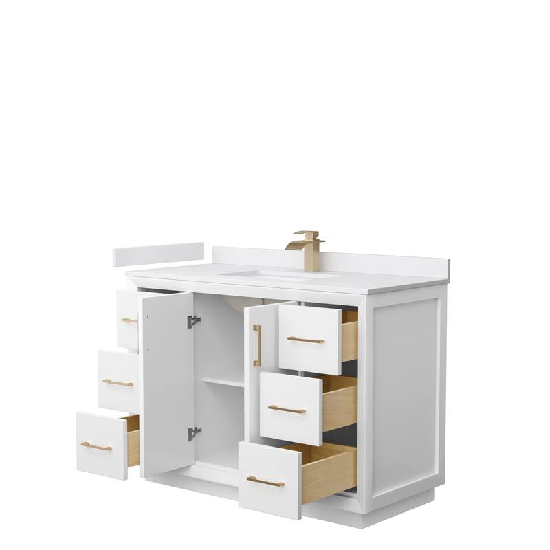 Strada 48-Inch Single Vanity Set, Cultured Marble Top