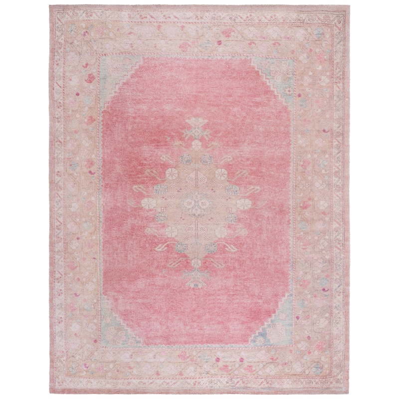 SAFAVIEH Handmade Classic Makie Vintage Shabby Chic Rug - 8' x 10' - Pink/Dark Beige