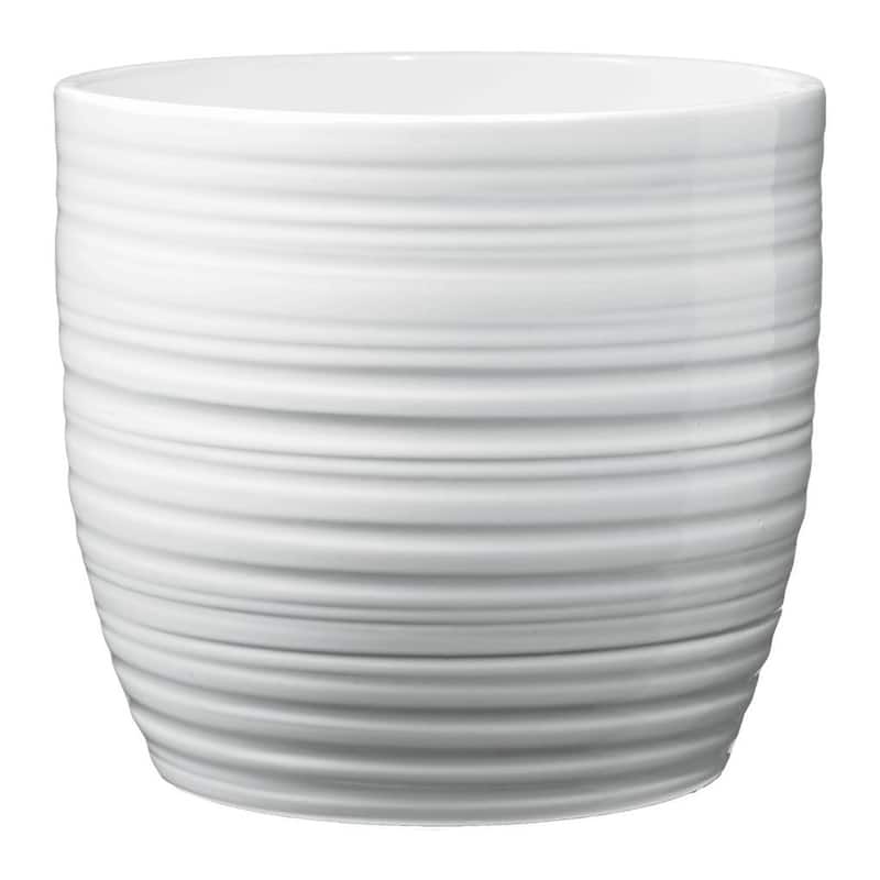 6.3" Ceramic Bergamo Indoor Plant Pots - White or Red - White