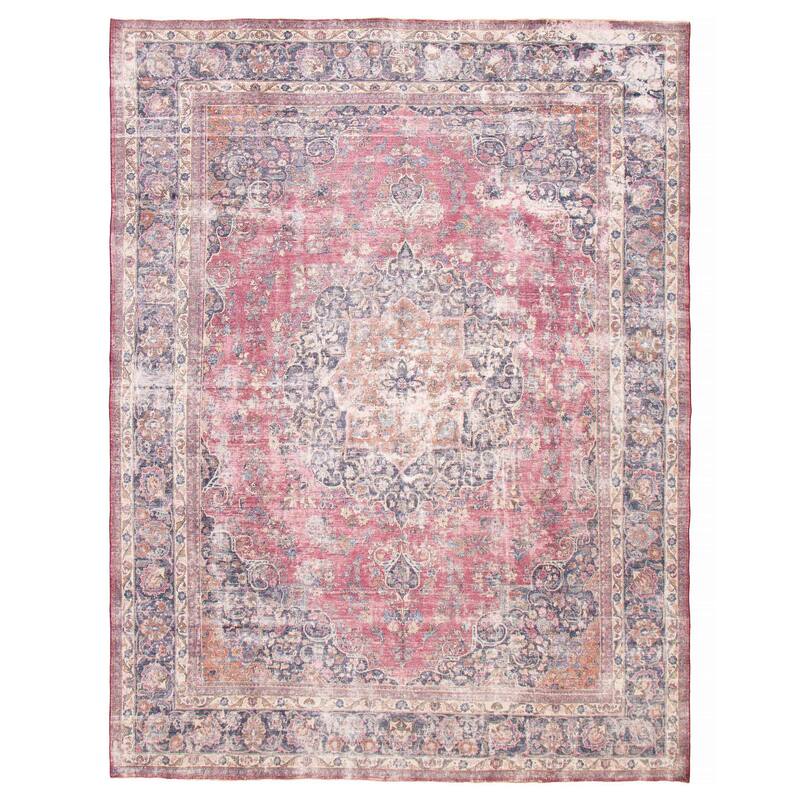 ECARPETGALLERY Hand-knotted Antalya Vintage Burgundy Wool Rug - 9'6 x 11'10 - Burgundy - 9'6 x 11'10