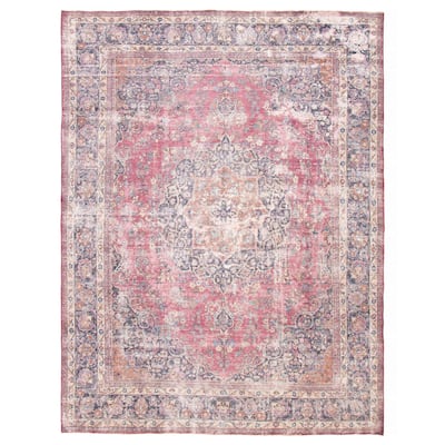 ECARPETGALLERY Hand-knotted Antalya Vintage Burgundy Wool Rug - 9'6 x 11'10
