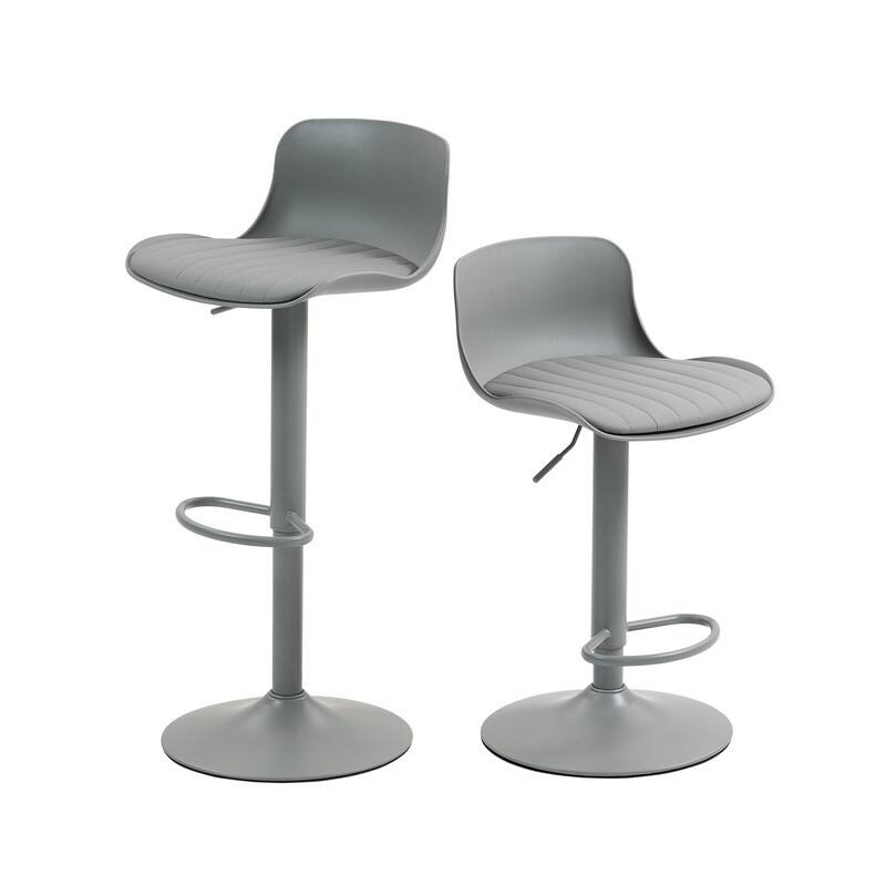 Adjustable Swivel Bar Stools Set of 2 - Modern Counter Height Kitchen Island Chairs with Back Support