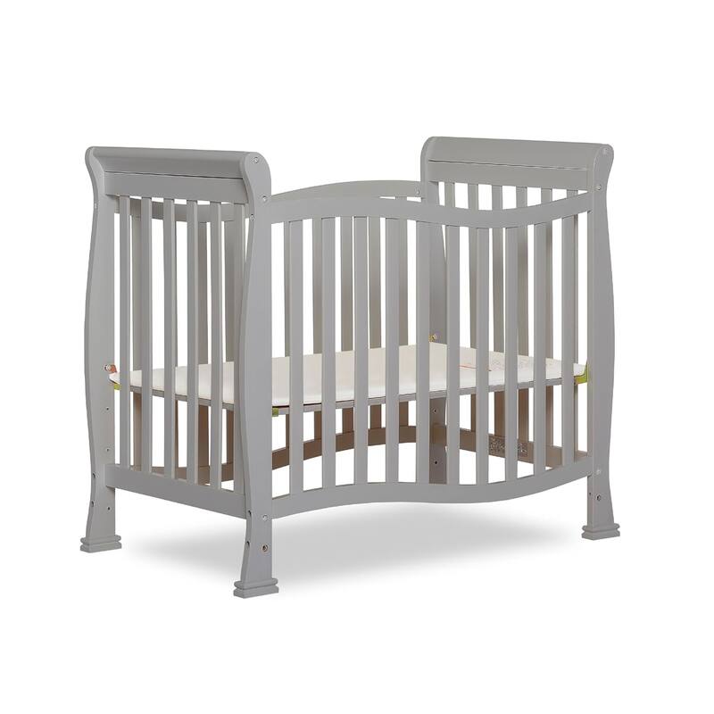 Dream On Me Violet 4-In-1 Convertible Mini Crib - Pebble Grey
