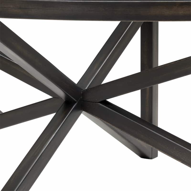 tempered glass coffee table solid wood base round transparent glass top modern living room terrace study coffee table