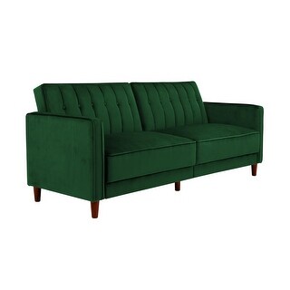 Woodsong Pin Tufted Velvet Convertible Futon Sofa