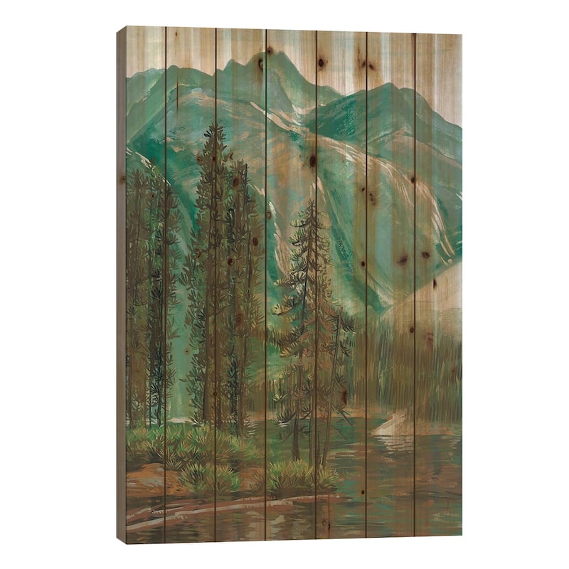 Mountainscape IV Print On Wood by Melissa Wang - Multi-Color - 40x26x1.5