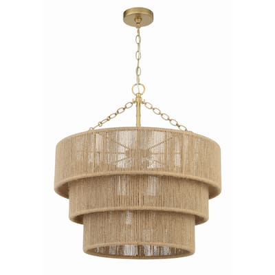 Shyla 10 Light Soft Gold Chandelier - 24"W x 25.5"H x 24"D