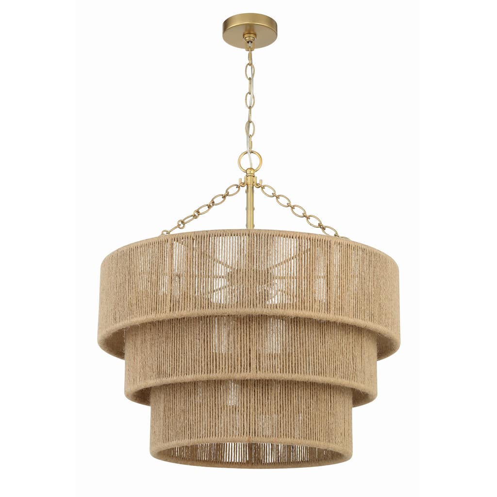 Shyla 10 Light Soft Gold Chandelier - 24"W x 25.5"H x 24"D