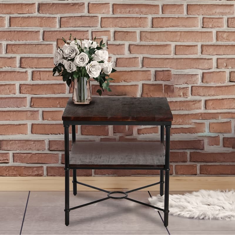 End Table with Storage Shelf