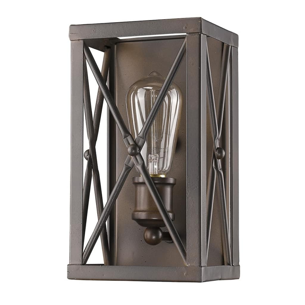 Steel Geometric Wall Sconce with Open Frame Dimmable, Hardwired - 4.5” x 5.5” x 10” (D x W x H)