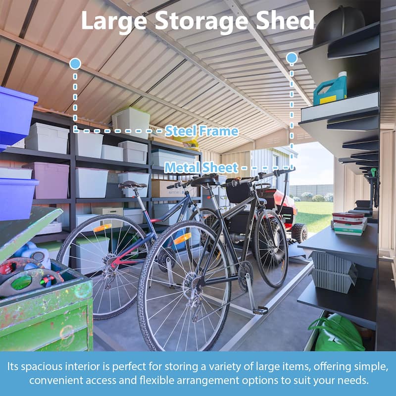 GDFStudio - Lucas All-Weather 6x4 ft Outdoor Storage Shed with Robust Construction and Easy Assembly