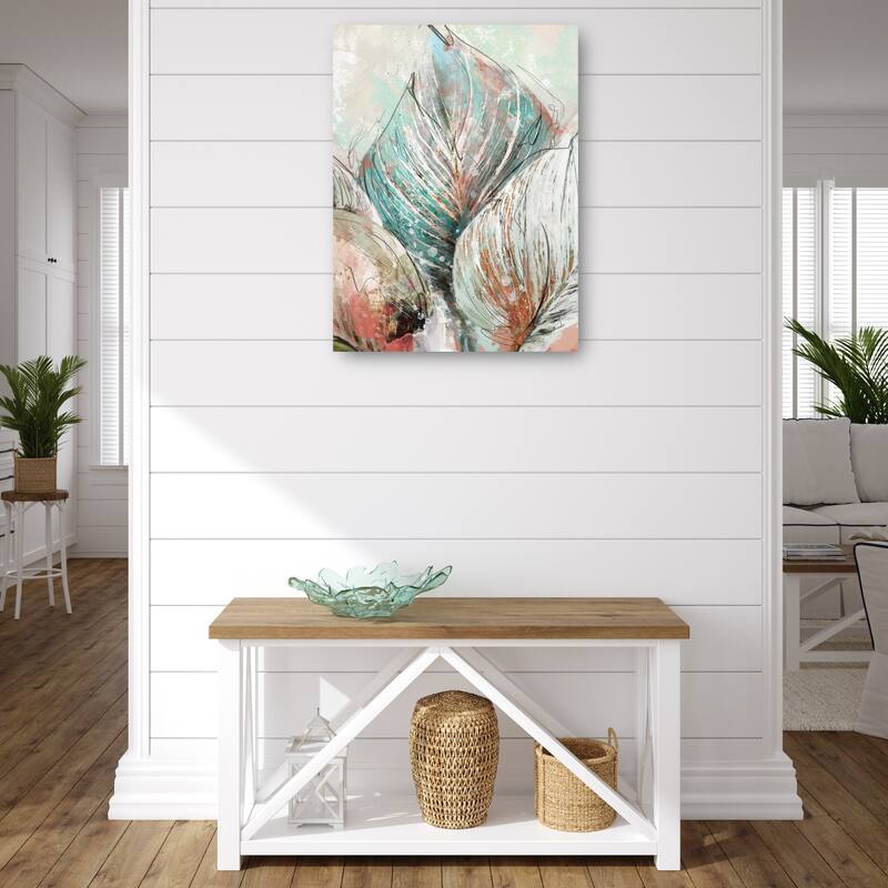 Line Art Leaves II By Studio Arts Canvas Art Print
