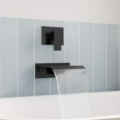 GRANDJOY Wall-Mount Waterfall Bathtub Faucets Single Handle Shower Faucets