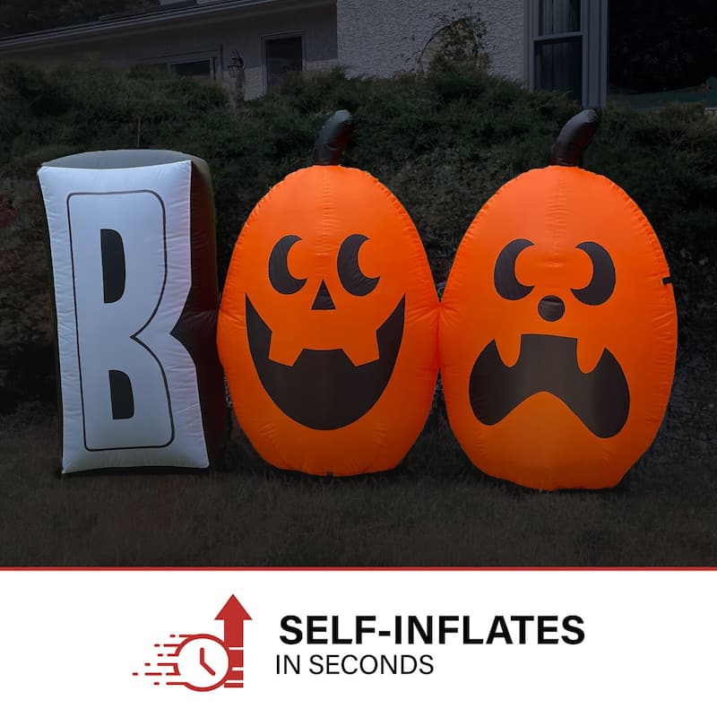 Haunted Hill Farm 4-Ft. Tall Pre-lit Inflatable Boo Sign