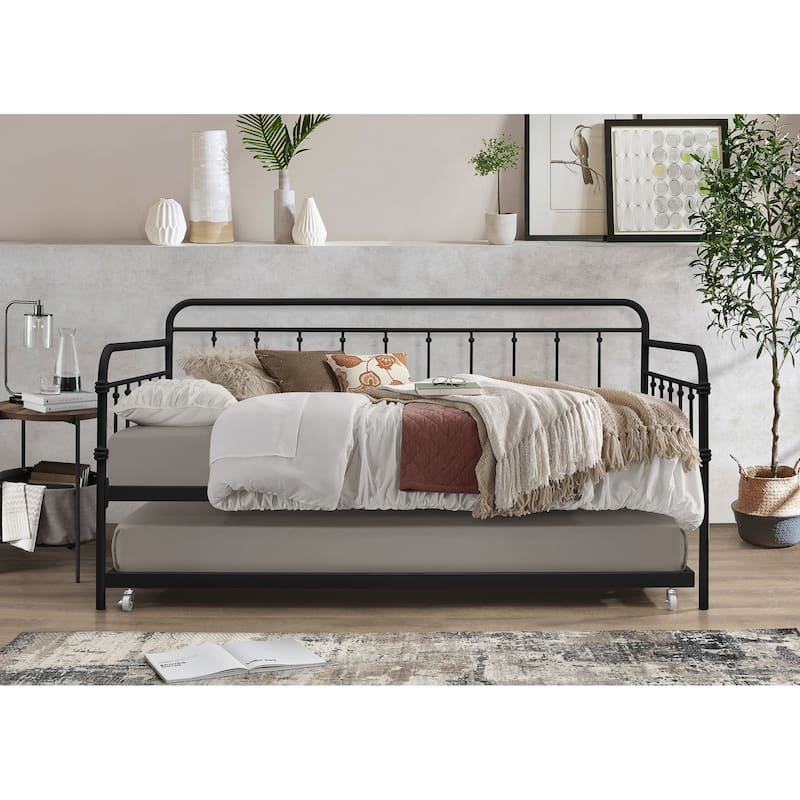 Cara Daybed with Trundle - Black