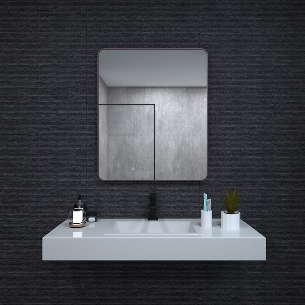 30 in. W x 36 in. H Rectangular Framed Wall Bathroom Vanity Mirror in Oil Rubbed Bronze 30 in. W x 36 in. H Rectangular Framed Wall Bathroom Vanity Mirror in Oil Rubbed Bronze