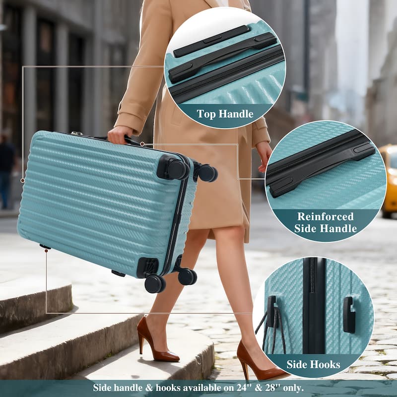 3 Piece ABS Hardshell Luggage Sets Spinner Wheel Suitcase TSA Lock